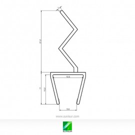 Junta cortina de cristal fuelle V10 mm 