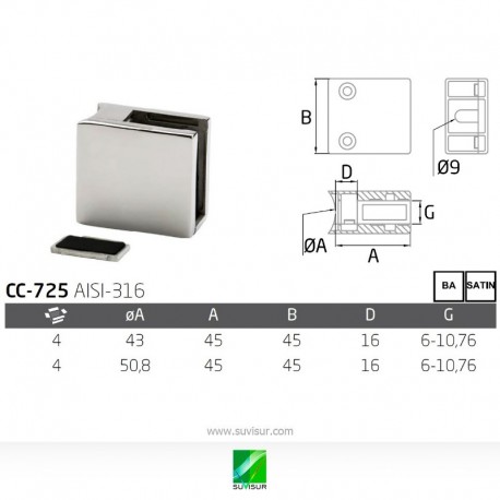 Pinza base curva CC-725