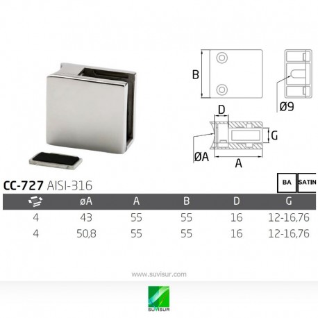 Pinza base curva CC-727