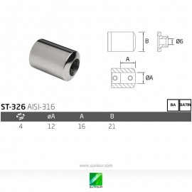 Soporte recto base plana para tubo ST-326