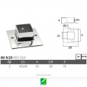 Soporte pasamanos pared cuadrado AV-610