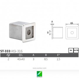 Soporte pasamanos pared cuadrado ST-333