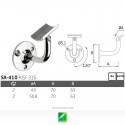 Soporte pasamanos pared tubo redondo SA-410