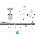 Soporte pasamanos poste tubo redondo ST-319
