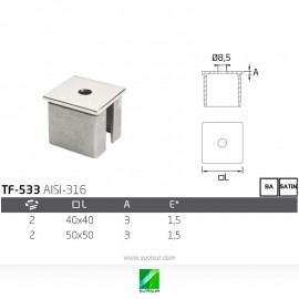 Soporte pasamanos poste sin cogida TF-533