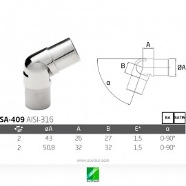 Codo articulado para tubo redondo SA-409