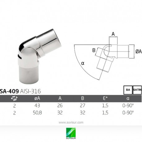 Codo articulado para tubo redondo SA-409