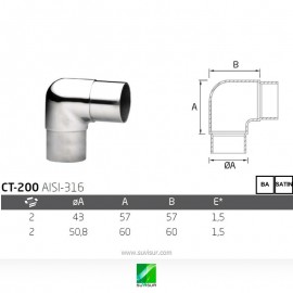 Codo para tubo redondo CT-200