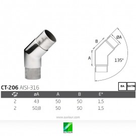 Codo para tubo redondo CT-206