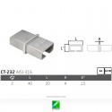 Unión recta  para tubo rectangular CT-232