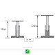 Soporte pasamanos cuadrado regulable SA-491