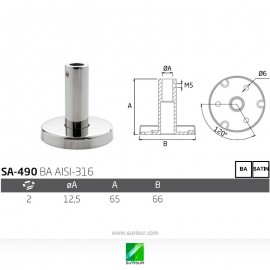 Soporte pasamanos redondo regulable SA-490